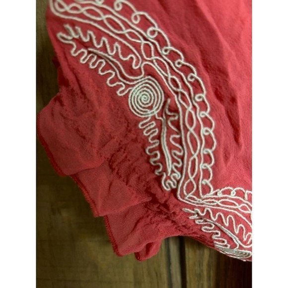 Joie 100% silk embroidered stretchy peasant top size XS - Picture 5 of 8